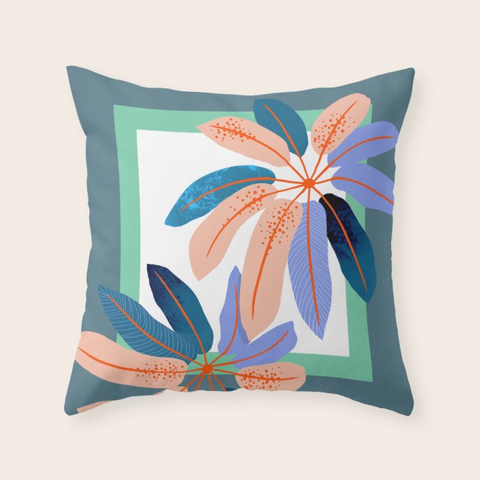 tropical plants Throw Pillow Gallery Image 6