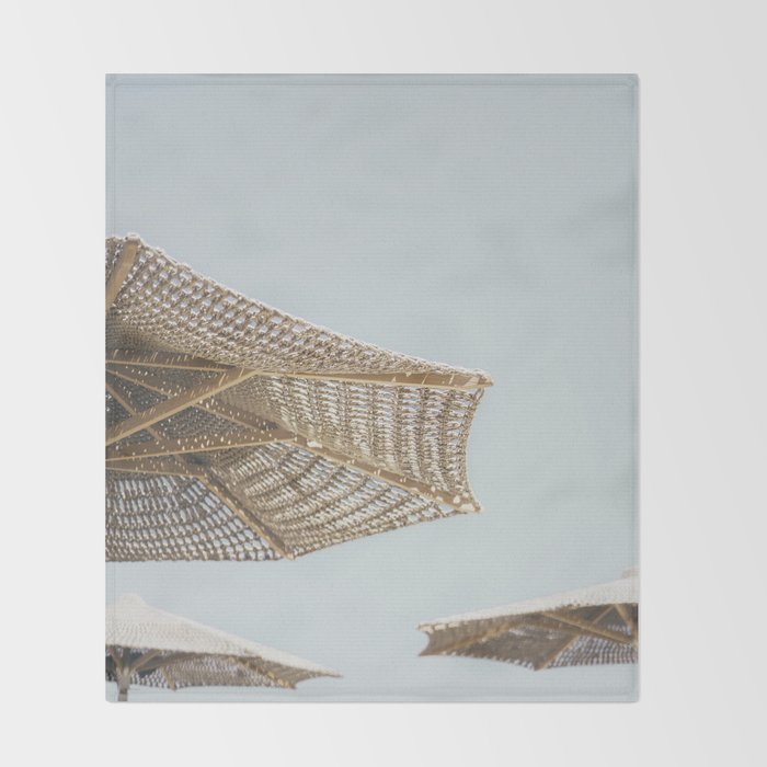 Beach Umbrellas Throw Blanket Gallery Image 2
