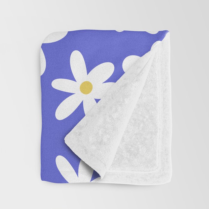 Daisies -- Blue Throw Blanket Gallery Image 3