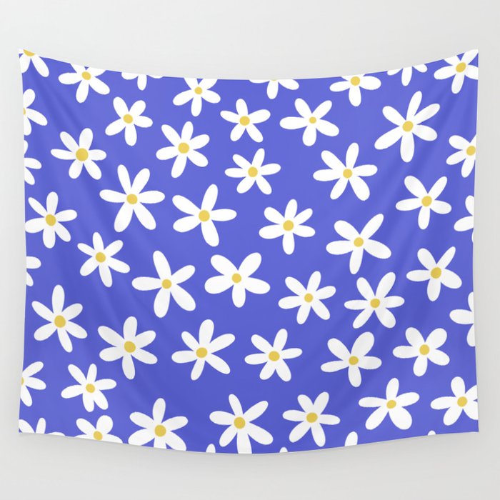 Daisies -- Blue Wall Tapestry Gallery Image 1