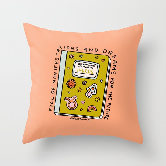 Taurus Notebook Throw Pillow Gallery Image 6
