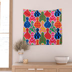 Colorful diverse people crowd collage pattern Wall Tapestry Gallery Image 2