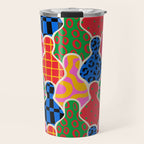 Colorful diverse people crowd collage pattern Travel Mug Gallery Image 1