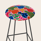 Colorful diverse people crowd collage pattern Stool Gallery Image 2
