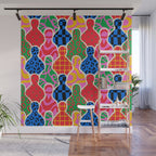 Colorful diverse people crowd collage pattern Wall Mural Gallery Image 1