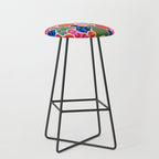 Colorful diverse people crowd collage pattern Stool Gallery Image 1