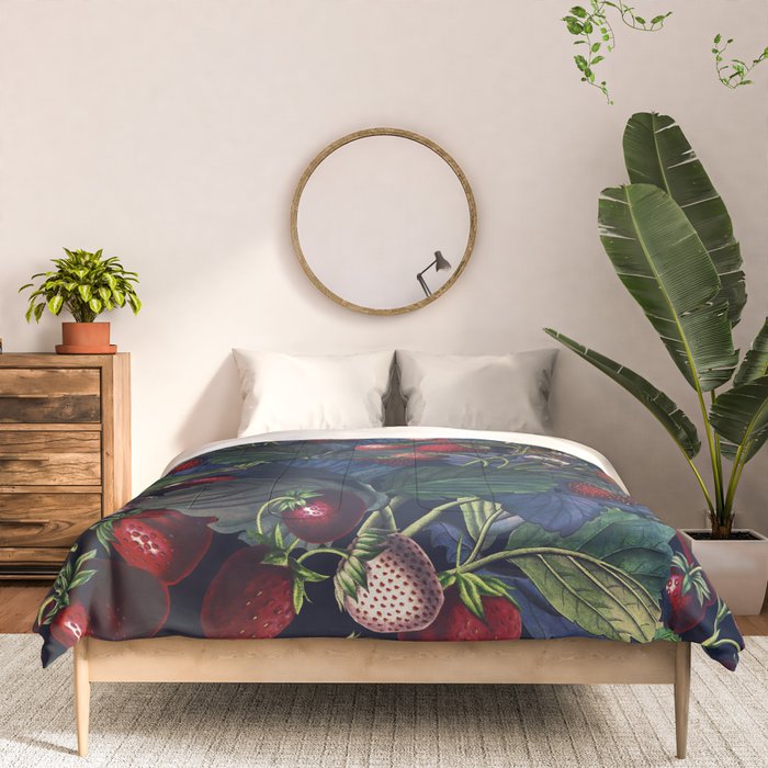 Strawberry Fields Forever III - Night Comforter Gallery Image 3