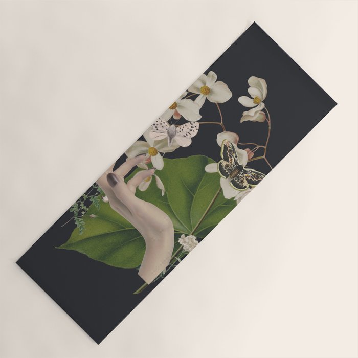 Minimal Collage/ Hand, Plants and Butterflies 6 Yoga Mat Gallery Image 1