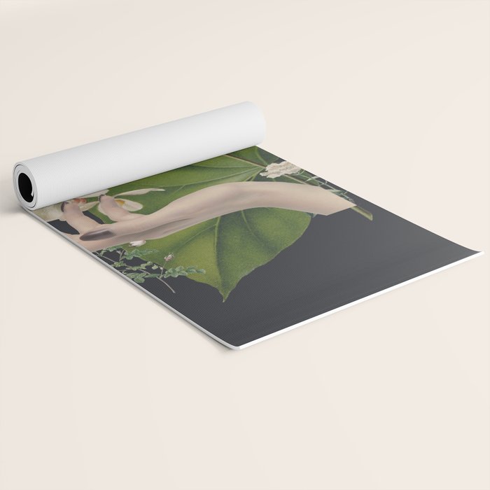 Minimal Collage/ Hand, Plants and Butterflies 6 Yoga Mat Gallery Image 2