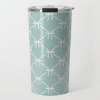 Bows & Ribbons Pattern XXVIII Pastel Mint Green Travel Mug Gallery Image 1
