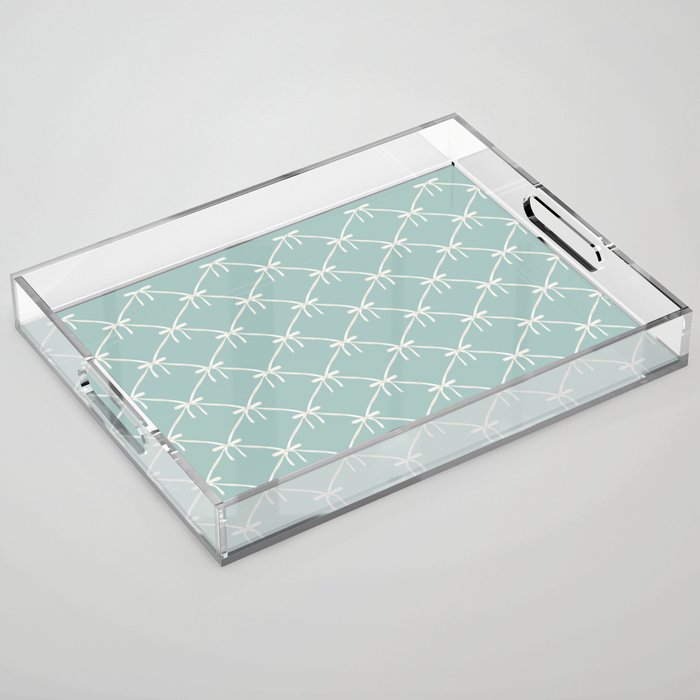 Bows & Ribbons Pattern XXVIII Pastel Mint Green Acrylic Tray Gallery Image 1