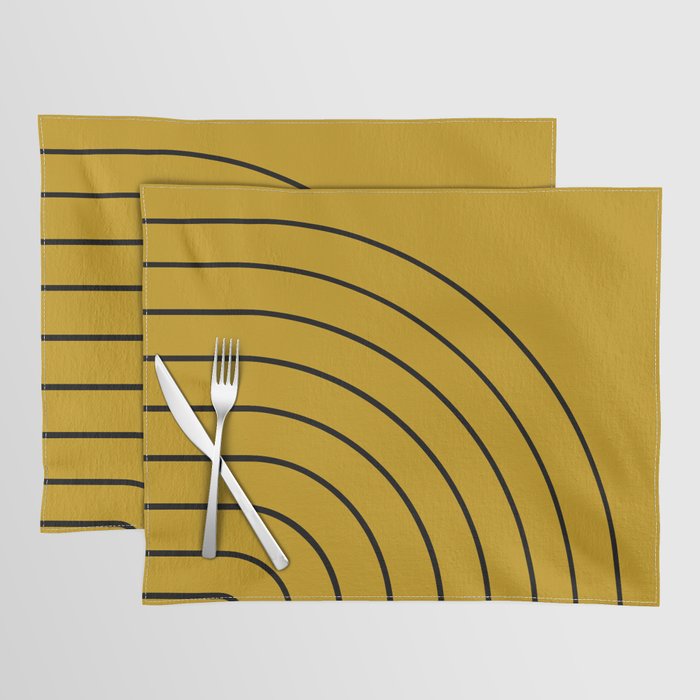 Minimal Arch VII Ochre Modern Geometric Lines Placemat Gallery Image 1