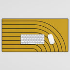 Minimal Arch VII Ochre Modern Geometric Lines Desk Mat Gallery Image 1