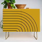Minimal Arch VII Ochre Modern Geometric Lines Credenza Gallery Image 1