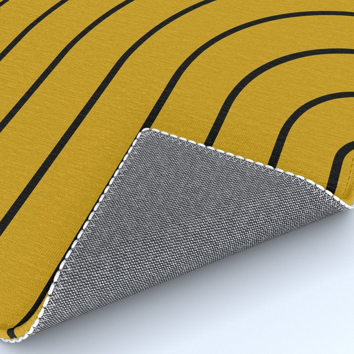 Minimal Arch VII Ochre Modern Geometric Lines Rug Gallery Image 4