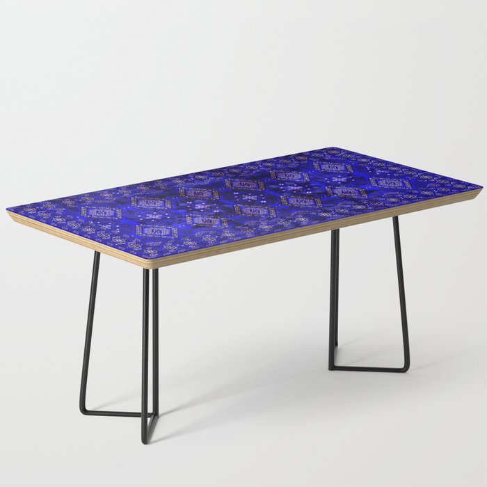 Oriental Opulence: Royal Blue Velvet Moroccan Majesty Coffee Table Gallery Image 1