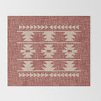 Southwestern Pattern 135 Sienna and Beige Throw Blanket Gallery Image 2