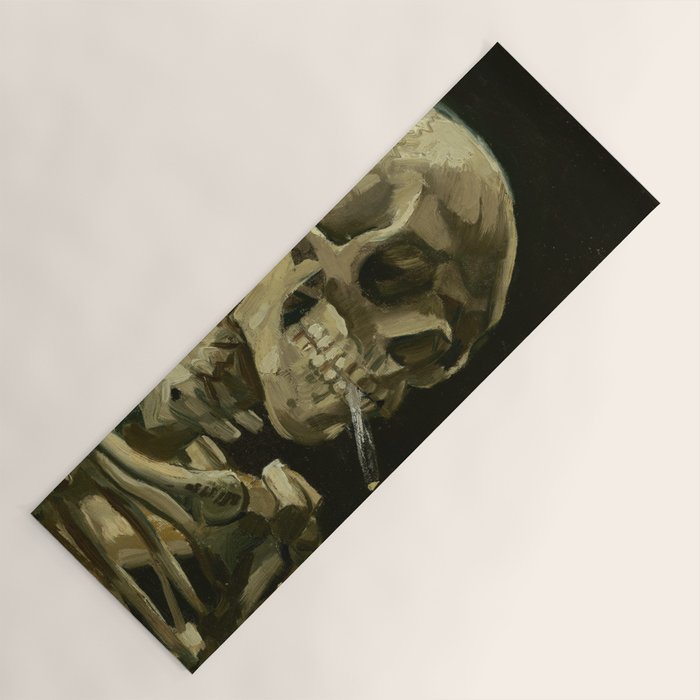 Vincent van Gogh - Skull of a Skeleton with Burning Cigarette Yoga Mat Gallery Image 1