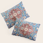 Tabriz Rug With Blue Field Print Pillow Sham Gallery Image 3