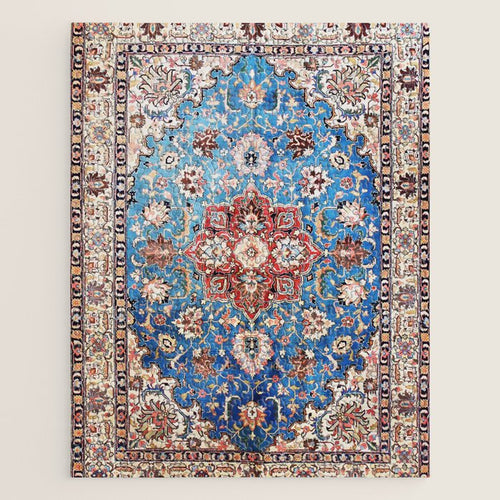 Tabriz Rug With Blue Field Print Jigsaw Puzzle Gallery Image 1