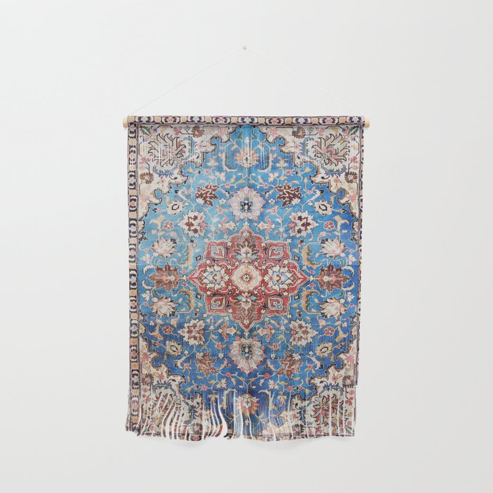 Tabriz Rug With Blue Field Print Wall Hanging Gallery Image 1