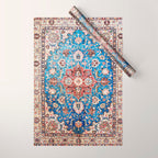 Tabriz Rug With Blue Field Print Wrapping Paper Gallery Image 1