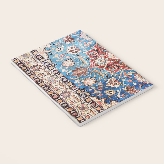 Tabriz Rug With Blue Field Print Notebook Gallery Image 3