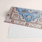 Tabriz Rug With Blue Field Print Wrapping Paper Gallery Image 2