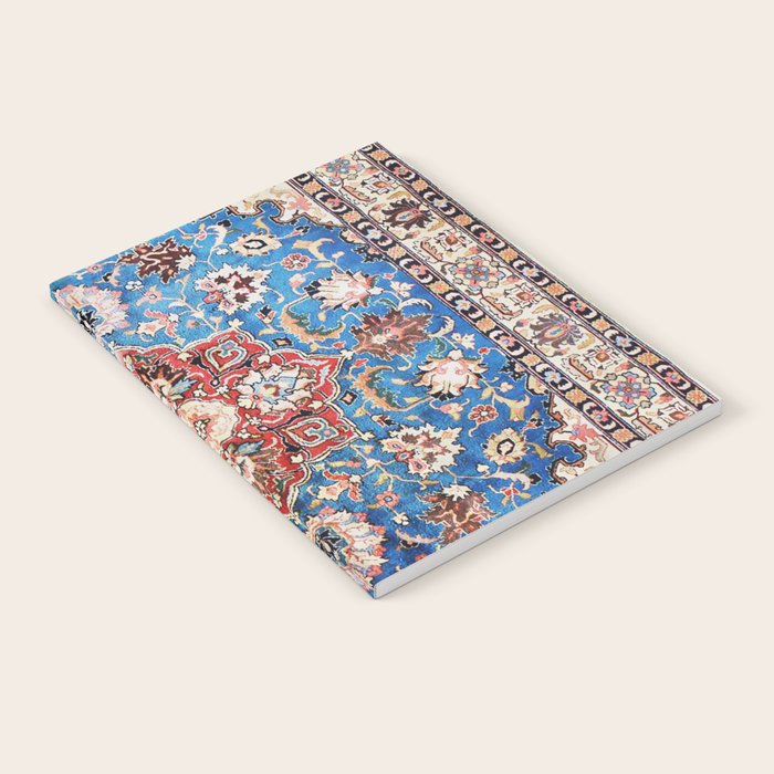 Tabriz Rug With Blue Field Print Notebook Gallery Image 2