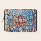 Tabriz Rug With Blue Field Print Laptop Sleeve Gallery Image 1