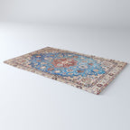 Tabriz Rug With Blue Field Print Rug Gallery Image 3