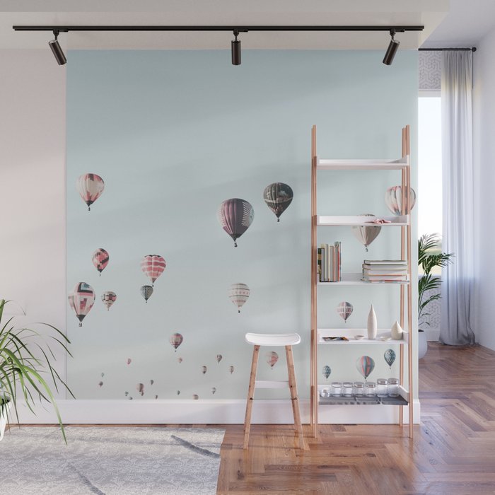 Hot Air Balloons Blue Sky Wall Mural Gallery Image 1