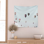 Hot Air Balloons Blue Sky Wall Tapestry Gallery Image 2
