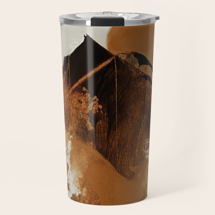 abstract mountains, rustic orange sunrise Travel Mug Gallery Image 1