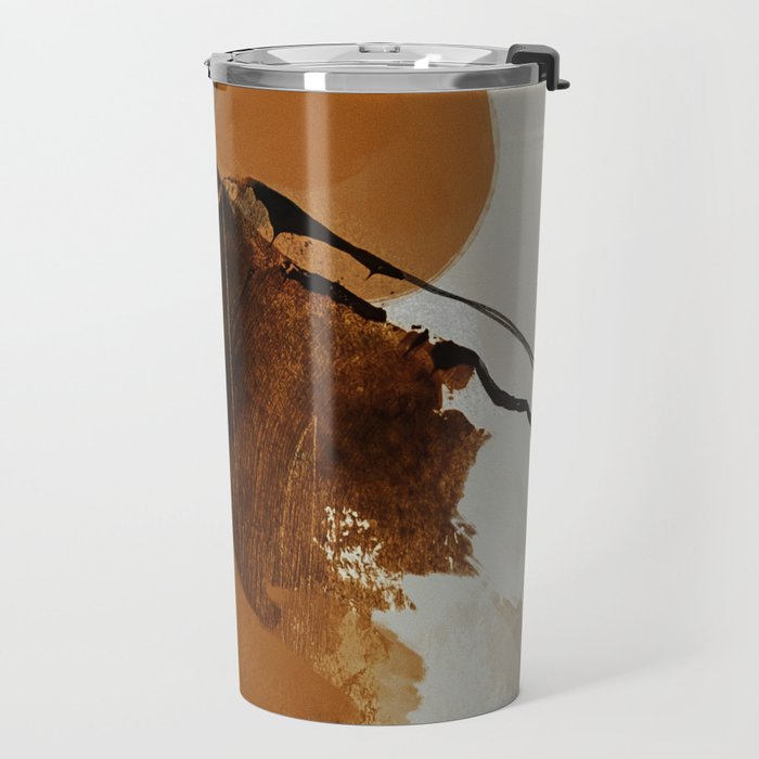 abstract mountains, rustic orange sunrise Travel Mug Gallery Image 2