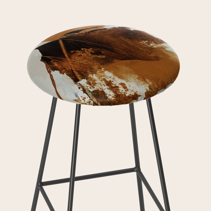 abstract mountains, rustic orange sunrise Stool Gallery Image 2