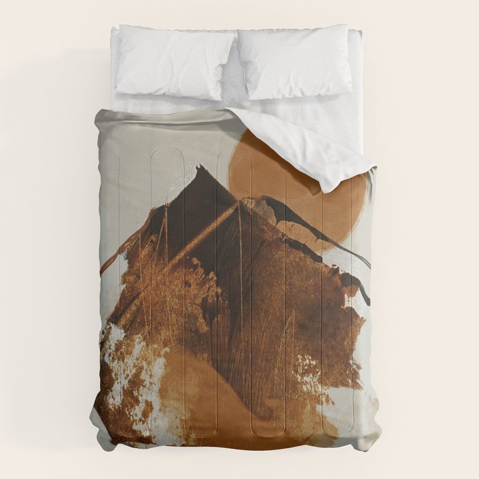 abstract mountains, rustic orange sunrise Comforter Gallery Image 1