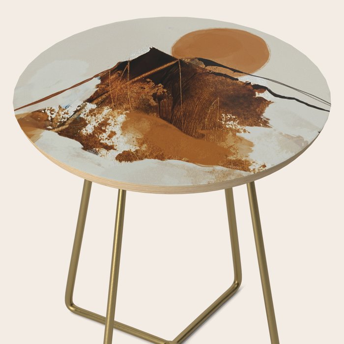 abstract mountains, rustic orange sunrise Side Table Gallery Image 2