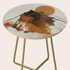 abstract mountains, rustic orange sunrise Side Table Gallery Image 2