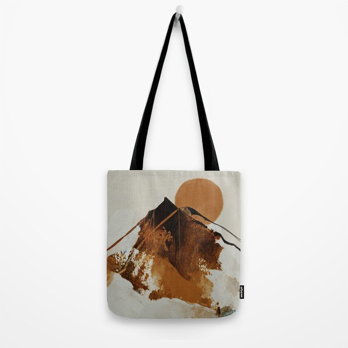 abstract mountains, rustic orange sunrise Tote Bag Gallery Image 2