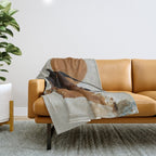 abstract mountains, rustic orange sunrise Throw Blanket Gallery Image 1