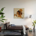 abstract mountains, rustic orange sunrise Wood Wall Art Gallery Image 2