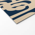 Mid Century Modern Loop Pattern in Beige and Navy Blue Welcome Mat Gallery Image 2
