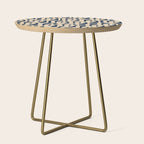 Mid Century Modern Loop Pattern in Beige and Navy Blue Side Table Gallery Image 1