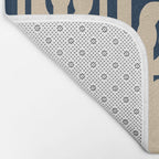 Mid Century Modern Loop Pattern in Beige and Navy Blue Bath Mat Gallery Image 2