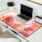 Bougainvillea Flowers in Color | Pink Wall in Cascais Art Print | Floral Travel Photography in Portugal Desk Mat Gallery Image 2