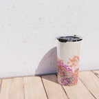 Bougainvillea Flowers in Color | Pink Wall in Cascais Art Print | Floral Travel Photography in Portugal Travel Mug Gallery Image 4