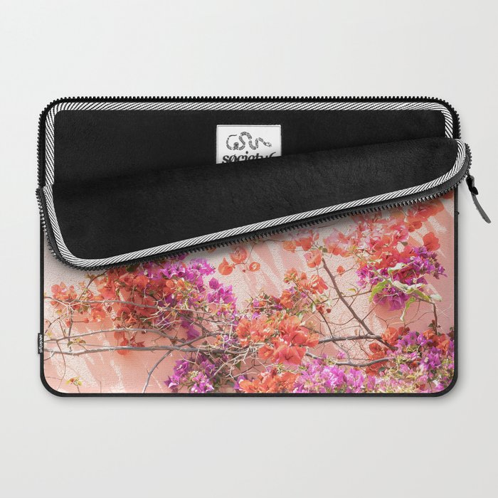 Bougainvillea Flowers in Color | Pink Wall in Cascais Art Print | Floral Travel Photography in Portugal Laptop Sleeve Gallery Image 2