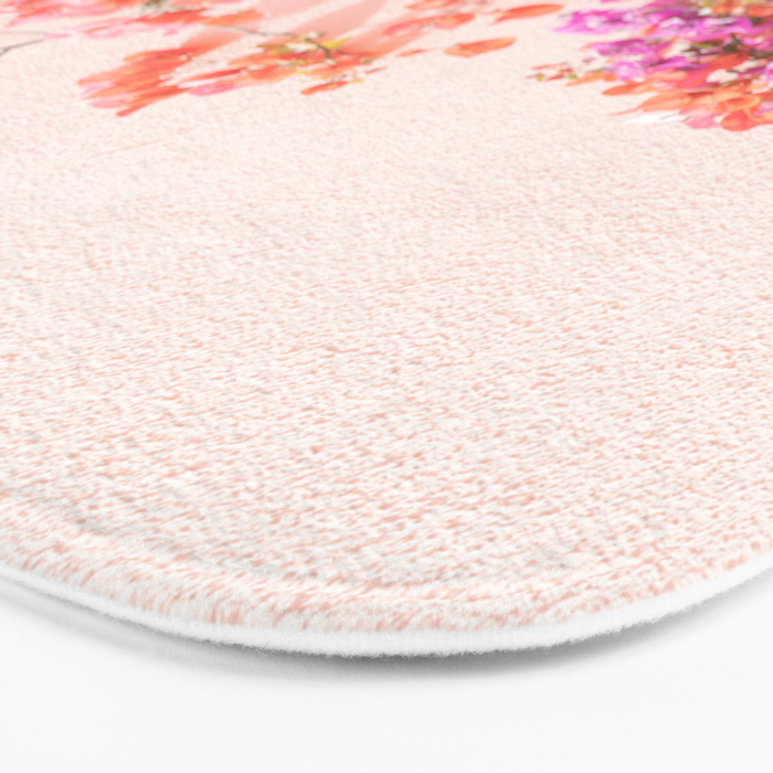 Bougainvillea Flowers in Color | Pink Wall in Cascais Art Print | Floral Travel Photography in Portugal Bath Mat Gallery Image 3