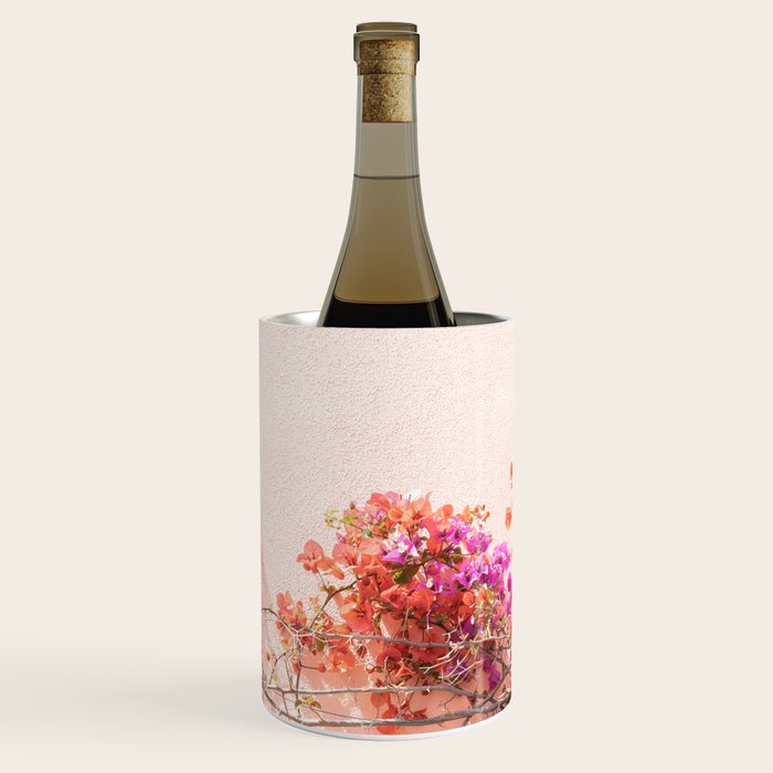 Bougainvillea Flowers in Color | Pink Wall in Cascais Art Print | Floral Travel Photography in Portugal Wine Chiller Gallery Image 2